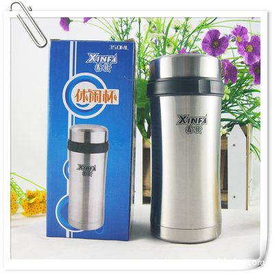 【直銷鑫發本色不銹鋼休閑廣告促銷保溫過濾茶水直身杯子印字 350ML】價格,廠家,圖片,保溫杯、保溫桶,溫州雪峰工藝禮品-